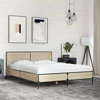 Berkfield Home Bed Frame without Mattress Sonoma Oak 120x200 cm in Brown | Size: Small Double