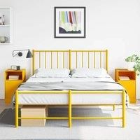 Berkfield Home Bedside Cabinets 2 pcs Mustard Yellow 34.5x39x62 cm Steel