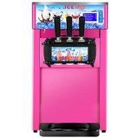 18 L/H Soft Ice Cream Machines Commercial Tricolor Desktop Sweet Cone Freezing Equipment Ice Cream Machine