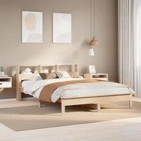 Berkfield Home Bed Frame without Mattress 140x190 cm Solid Wood Pine in Brown