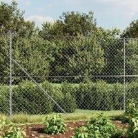 Chain Link Fence with Spike Anchors Silver 2x10 m