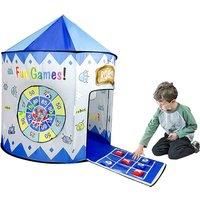 Kids Interactive Pop-Up Tent With Built In Games- 2 Colours - Blue