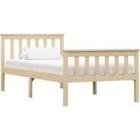 Bed Frame Light Wood Solid Pinewood 100x200 cm