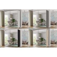 Full Mirror Door Wardrobe In White/Black/Grey Colors With 2 Sizes