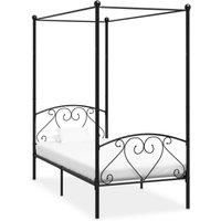Canopy Bed Frame Black Metal 90x200 cm