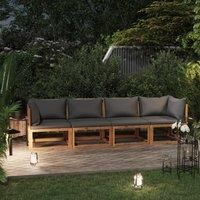 4-Seater Garden Sofa with Cushions Solid Wood Acacia (UK/IE/FI/NO only)