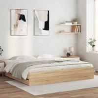 Berkfield Home Bed Frame with Drawers without Mattress Sonoma Oak 200x200 cm in Brown