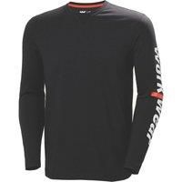 Helly Hansen Logo Longsleeve Long Sleeve T-Shirts (Mens) Black Medium 39" Chest (793XT)