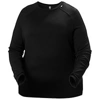 Helly-Hansen Women/'s LIFA Merino Midweight Crew Plus Shirt, 990 Black, 1X