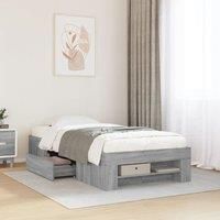 Berkfield Home Bed Frame without Mattress Grey Sonoma 90x200 cm Engineered Wood