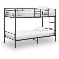 Bunk Bed Black Metal 90x200 cm