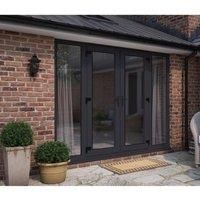 ATT Fabrications Limited Model 4 French Door (dual Handle) & X2 Wide Sidelites - Grey/Grey - Lh Master Open Out - 2390Mm X 2090Mm - (including Cill & Vent)