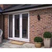 ATT Fabrications Limited Model 6 French Door (dual Handle) & X1 Wide Sidelite - White - Lh Master Open Out - 2390Mm X 2090Mm - (including Cill & Vent)