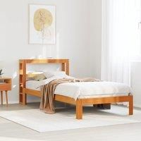 Berkfield Home Bed Frame without Mattress Wax Brown 100x200 cm Solid Wood Pine