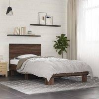 Berkfield Home Bed Frame without Mattress Brown Oak 90x200 cm