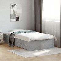 Berkfield Home Bed Frame with Drawers without Mattress Concrete Grey 75x190 cm Small Single