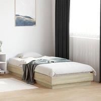 Berkfield Home Bed Frame without Mattress Sonoma Oak 90x200 cm Engineered Wood in Brown