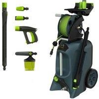 AVA Evolution P60 Pressure Washer, 145 Bar 500 LPH 2100 W, High Power Electric Jet Washer with Foam Cannon, Follow-Me Hose Reel, Zoom Lance, Used for Patios, Cars, Includes Turbo and Vario Nozzles…