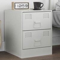 Berkfield Home Bedside Cabinet White 34.5x39x44 cm Steel