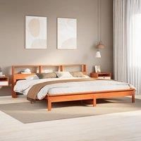 Berkfield Home Bed Frame without Mattress Wax Brown 180x200 cm Super King Solid Wood Pine
