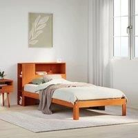 Berkfield Home Bookcase Bed without Mattress Wax Brown 100x200cm Solid Wood Pine | Size: 100x200 cm