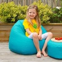 rucomfy Beanbags Kids Classic Bean Bag Chair with Filling - Wipe Clean Water-Resistant Comfortable Outdoor Garden Seat for Kids - 60 x 65 x 65cm (Turquoise)
