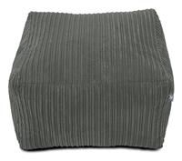 rucomfy Beanbags Small Round Cord Footstool Beanbag, Home Living Room Furniture Stool Foot Rest Pouffe, Durable & Comfortable 40 x 20cm (Slate Grey)