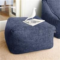 rucomfy Beanbags Weave Ottoman Bean Bag | Large Modern Pouffe | Use as Footstool Extra Seating or Side Table | Chunky Durable Soft Fabric | L60 x W60 x H36cm (Marine)