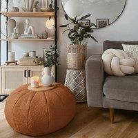 Rucomfy Snug Boucle Pouffe - Rust