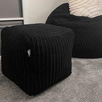 Jumbo Cord Cube Beanbag (Black)