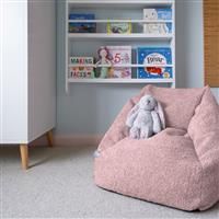 rucomfy Kids Single Bean Bag Chair And Footstool - Pink