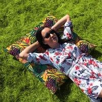 Rucomfy Abstract Tropics Floor Cushion Beanbag Indoor/Outdoor