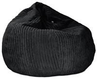 rucomfy Beanbags Large Soft Corduroy Slouchbag - Giant Bean Bag Chair for Adults, Teens and Kids - Large Living Room Seating Home Furniture - Machine Washable 110cm x 80cm (Black, Beanbag Only)