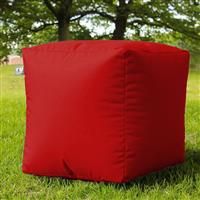 rucomfy Indoor Outdoor Cube Bean Bag - Red