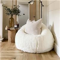 rucomfy Hygge Faux Fur Bean Bag - Natural