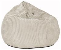 rucomfy Beanbags Large Soft Corduroy Slouchbag - Giant Bean Bag Chair for Adults, Teens - Large Living Room Seating Home Furniture - Machine Washable 110cm x 80cm (Platinum Grey, Beanbag Only)