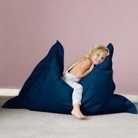 rucomfy Beanbags Luxury Velvet Junior Squashy Squarbie Bean Bag. Kids Lounger for Bedroom or Play Room. Childrens Large Plush Floor Cushion - 125 x 100cm (Peacock Blue)