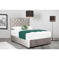 Ambassador Dark Grey Crushed Velvet Divan Bed Set - Storage Options