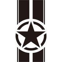 Military Hood Sticker for Jeep Wrangler TJ LJ JK Star Army Stripes Decal Vinyl Car Truck DIY Waterproof Car Stickers