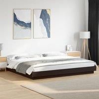 Berkfield Home Bed Frame with LED Lights without Mattress Black 180x200cm | Size: Super King
