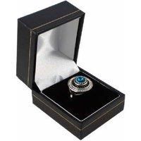Luxury Designer Leather Ring Box - Silver