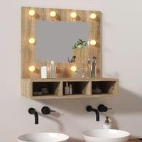 Mirror Cabinet with LED Sonoma Oak 60x31.5x62 cm