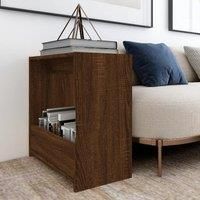 Berkfield Home Side Table Brown Oak 50x26x50 cm Engineered Wood | Size: 50 x 26 x 50 cm