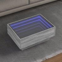 Berkfield Home Coffee Table with LED Grey Sonoma 70x50x30 cm Engineered Wood | Size: 70 x 50 x 30 cm