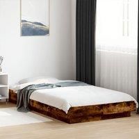 Berkfield Home Bed Frame without Mattress Smoked Oak 90x190 cm Single in Brown