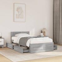 Berkfield Home Bed Frame with Headboard without Mattress Concrete Grey 75x190 cm Small Single