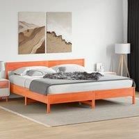 Berkfield Home Bed Frame without Mattress Wax Brown 180x200 cm Super King Solid Wood Pine