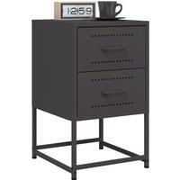Berkfield Home Bedside Cabinets 2 pcs Black 36x39x60.5 cm Steel
