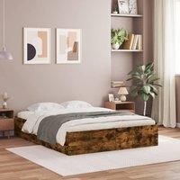 Berkfield Home Bed Frame with Drawers without Mattress Smoked Oak 150x200 cm King Size in Brown