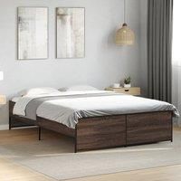 Bed Frame without Mattress Brown Oak 135x190 cm Double